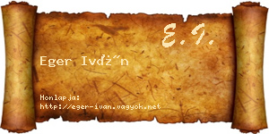 Eger Iván névjegykártya